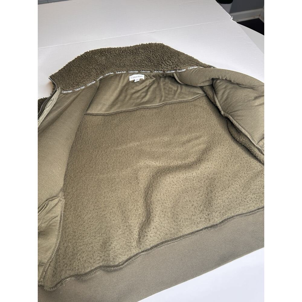 Calvin Klein Women's Green Fuzzy Jacket , Large, Casual, Full Zip - Picture 11 of 16